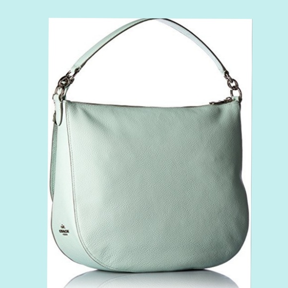 Women's Coach-Pebble Turnlock Hobo Bag-Mint Green - Picture 2 of 8